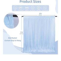 Baby blue Tulle Back Drop “5x7”