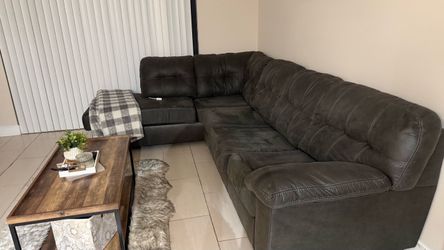 Grey sectional couch