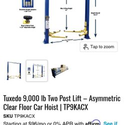 Two Post Lift – Asymmetric Clear Floor Car Hoist