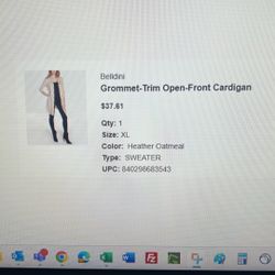 Baldini Grommet Trim Open Front Cardigan