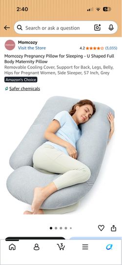 Momcozy Pregnancy Pillow for Sleeping - U Shaped Full Body Maternity Pillow Removable Cooling Cover,