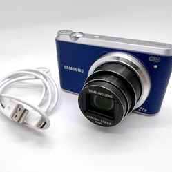 Samsung WB350F 16.3MP WiFi NFC Blue Point & Shoot Camera 21x Zoom - Tested