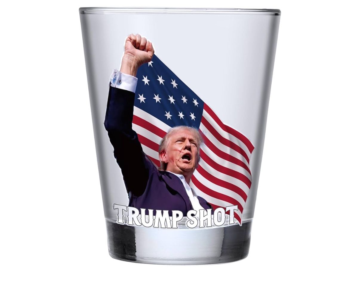 4 Pack - 2 oz Trump Shot Glass, Funny Gift, Christmas Gifts, House Warming Etc