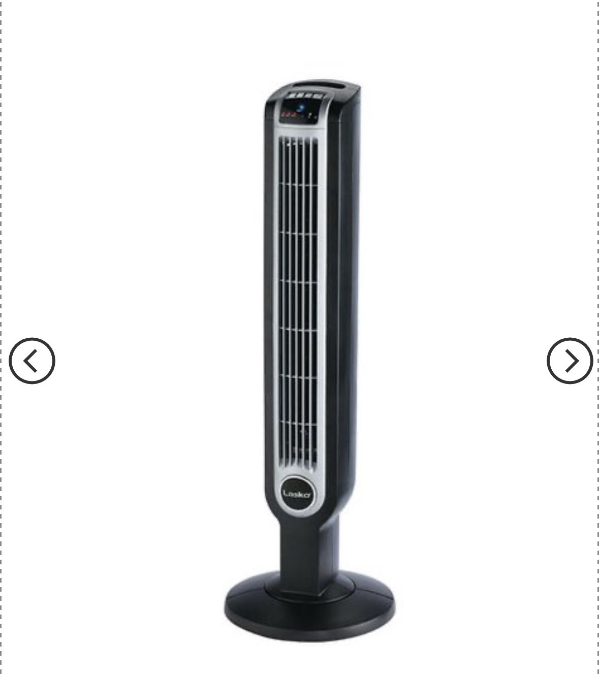 Lasko 36 Inch 3-Speed Portable Electric Remote Controlled Widespread Oscillating Quiet Tower Fan and Ionizer with 7 Hour Touch Timer, Black