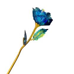 New BLUE 24K gold-plated artificial foil rose, 