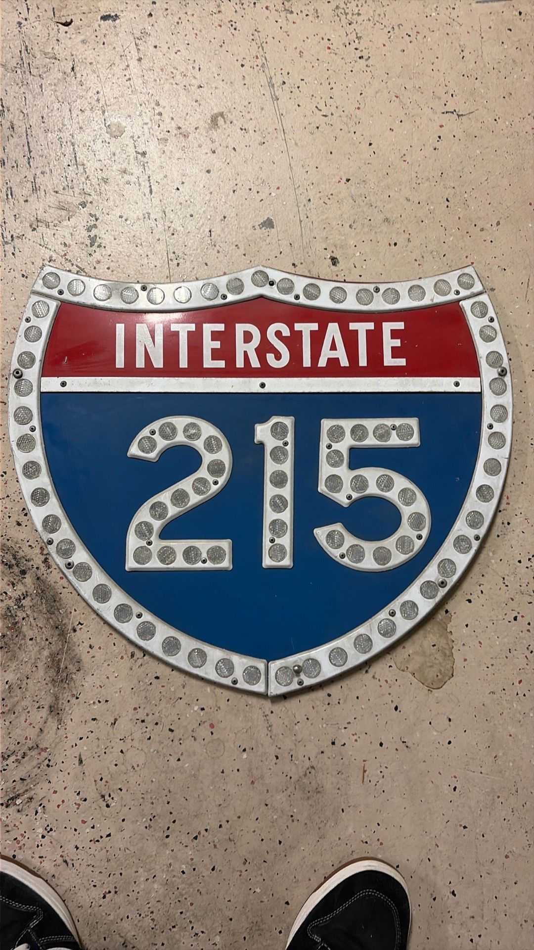 Vintage 215 Freeway Road Sign