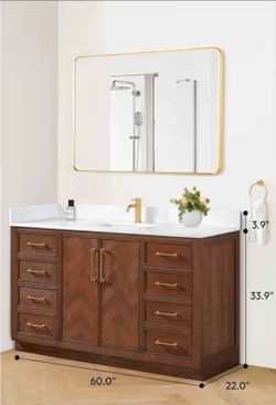 Vanity 60" Single Basin with Quartz top