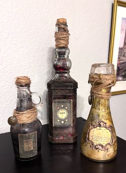 3 Glass Bottle Decorations