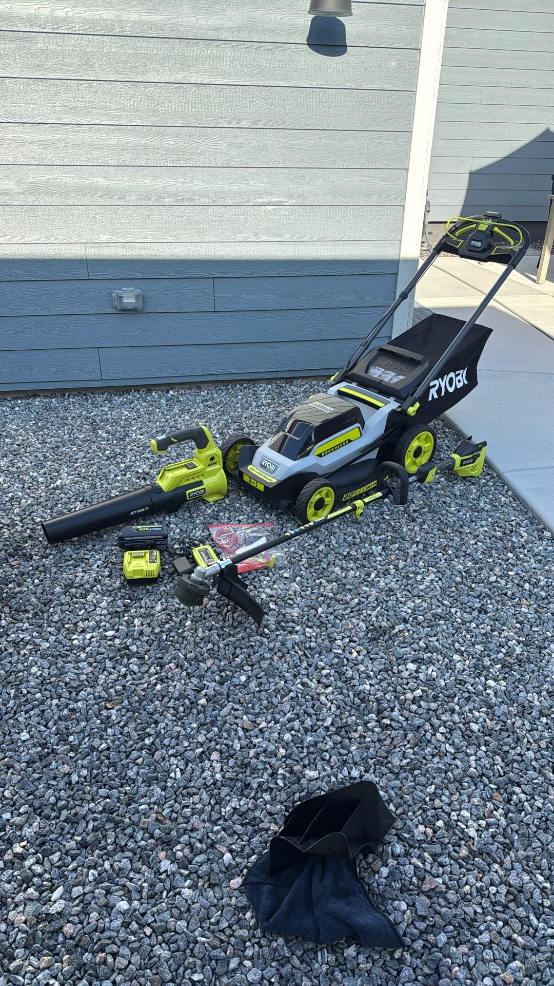 Ryobi Mower, Blower, String Trimmer Including Battery