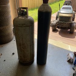 Air And Gas Bottles Half Full