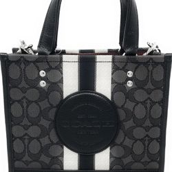 COACH Women's Dempsey Tote 22 (Jacquard - Black - Smoke Black)
