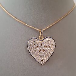 Cz Gold Filled Heart Necklace