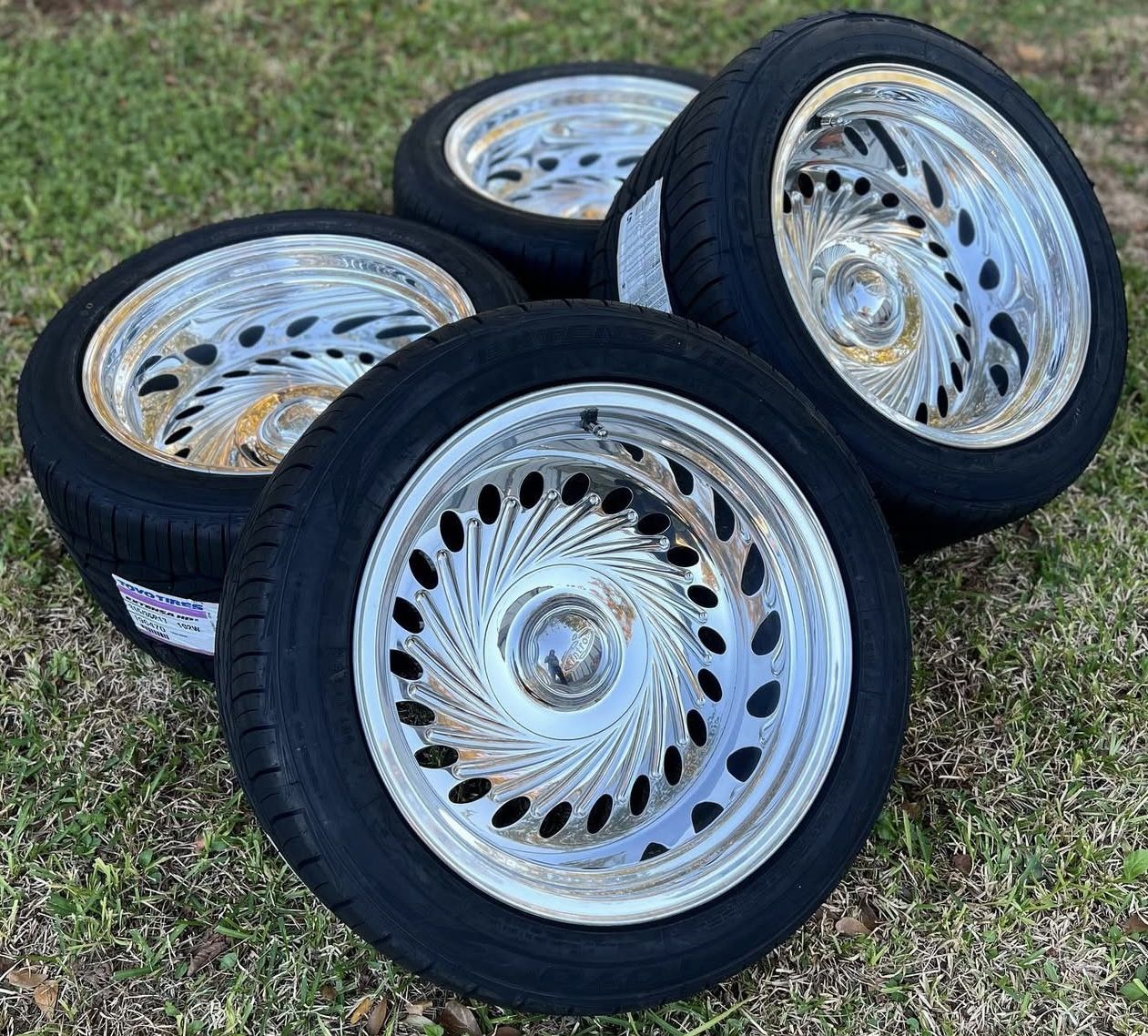 Intro Jiffy Polished 17x11 Wheels With Toyo Extensa 315/35/17 Tires For ...