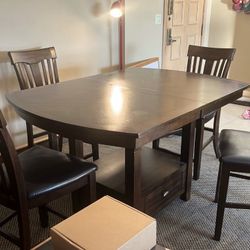 Hi Top Table w/ 4 Chairs  60 in W x 42 