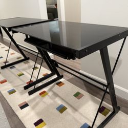 FREE: 2 Black Glass Tables 