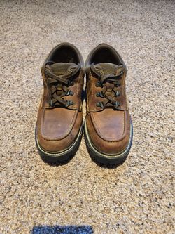 Men's Timberland Heavy Duty Work Or Casual Shoes Brown Leather 80084 Sz 10.5