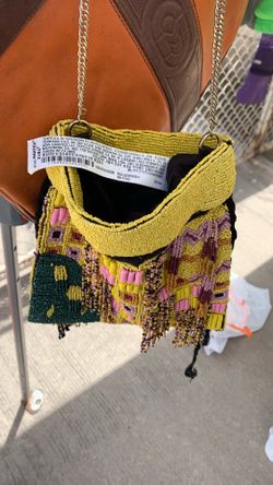 Zara yellow beaded bag