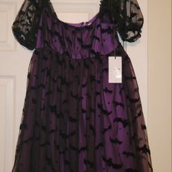 Unique Vintage Purple Bat Dress