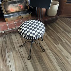 Antique Swivel Piano Style Chair With Pad