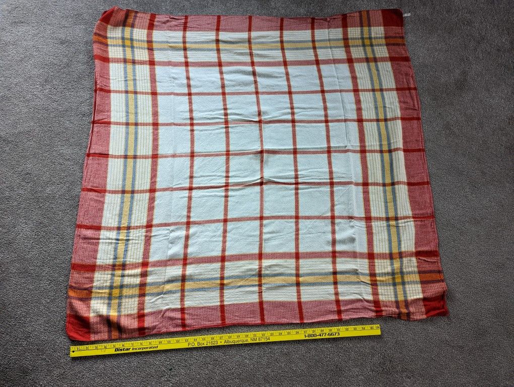 Vintage 44" Square Table Cloth