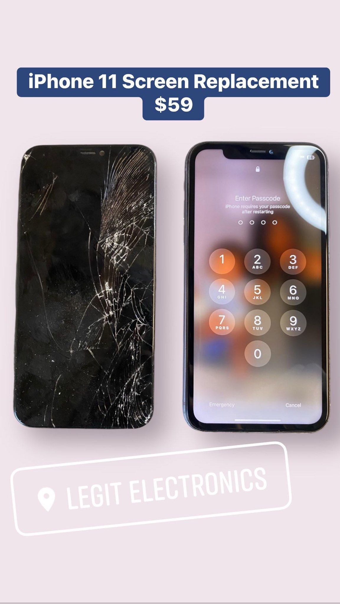 iPhone 11 Screen And LCD Replacement - $59
