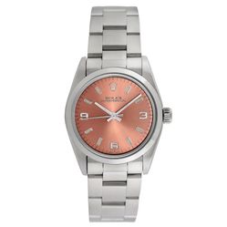 2003 Ladies Rolex 25mm Oyster Perpetual Stainless Steel Watch with Copper Dial and Smooth Bezel. (Pre-Owned)