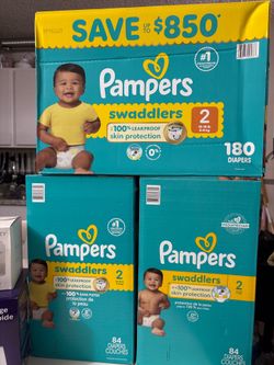 Brand New Pampers Size 2 Diapers (348 ct) + Newborn Feeding Accessories - NIB! PAÑALES (Marca Pampers Swaddlers - Talla 2 / 12-18 lbs):
