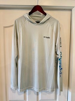 Columbia PFG Terminal Tackle Hoodie, Men's Large, Cool Gray, UPF 50 Sun Protection