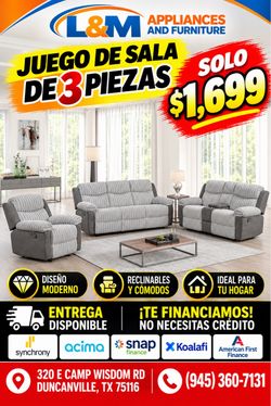 3-Piece Reclining Living Room Sofa Set