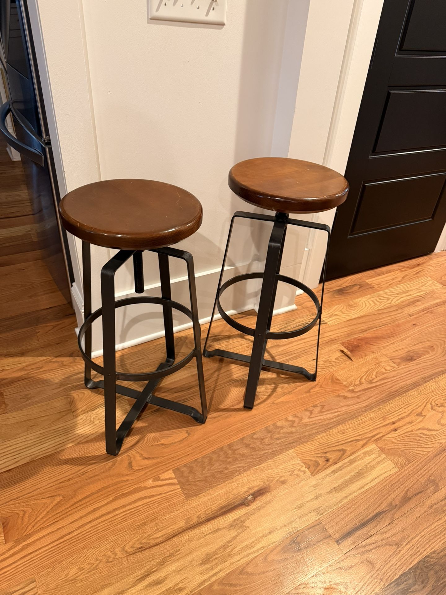 West Elm Wood Bar Stools-Set of 2