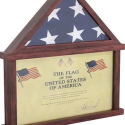 ONLY $45: Flag Display Case with Certificate Holder for 5' x 9.5' American Veteran Burial Flag.