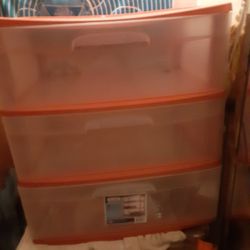 Orange Storage 3 Drawers $18.00 (Serious Buyers) Obo Cash Only 