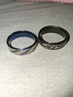 Two Stainless Steel Band Rings