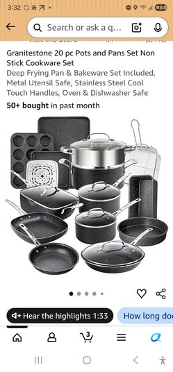 Granitestone 20 pc Pots and Pans Set Non Stick Cookware Set