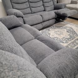 New Gray Reclining Sofa And Loveseat