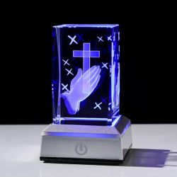 3D Crystal Christian Jesus Cross Figurine