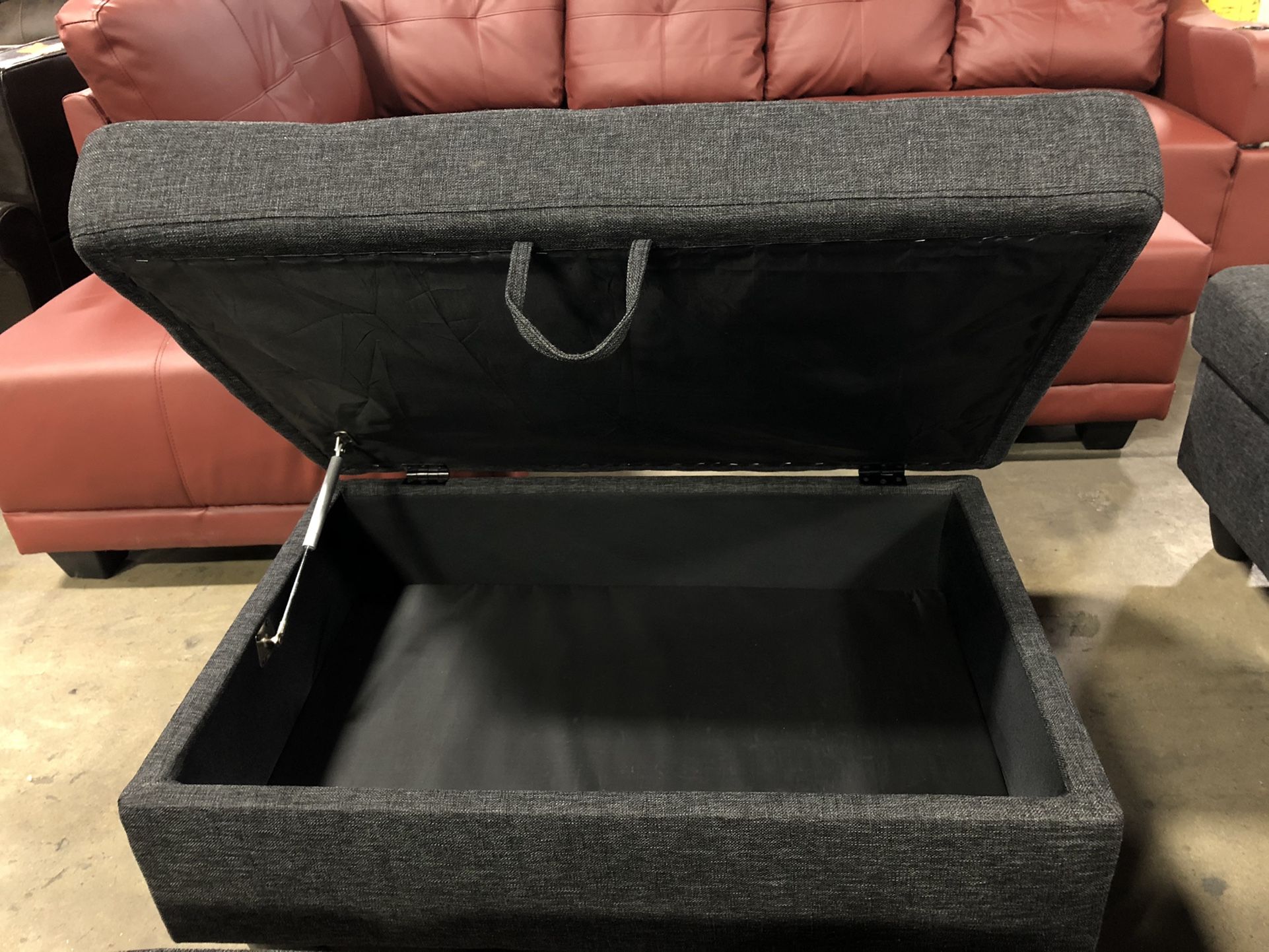 🛋NEW ARRIVAL🤩 3-Piece Jet Black 4-Seater Sofa with Ottoman 😍