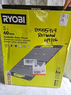 Ryobi 60 watts Foldable Solar Panel New (Price is Firm)