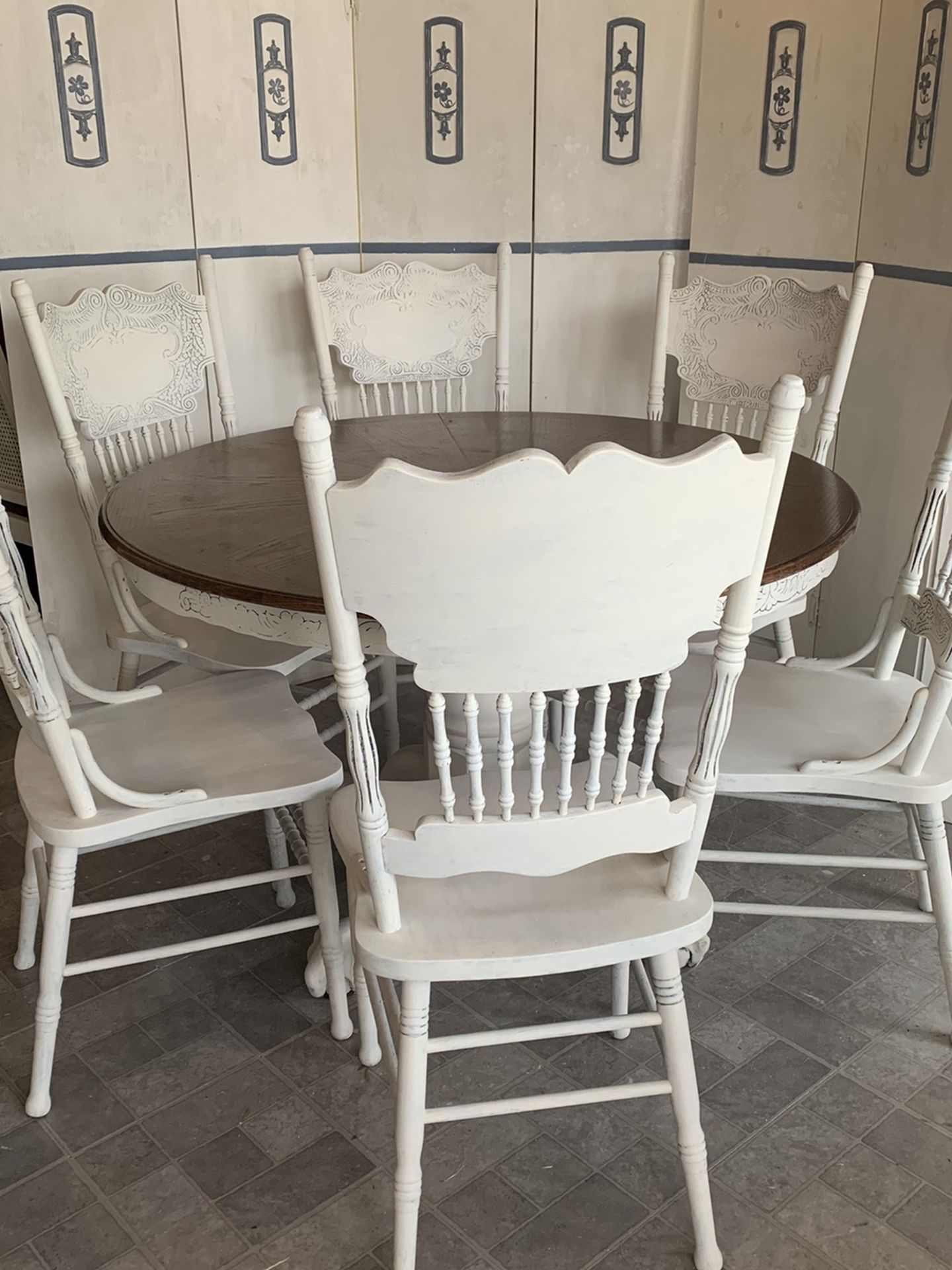 Solid Wood Dinning Set 6 Seats