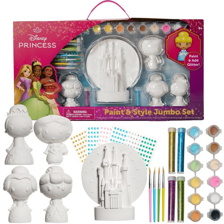 Disney Princess DIY Paint Your Own Figurines Arts and Crafts Set for Girls