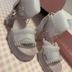 Dolls Kill Sugar Thrillz Holy Revelation Platform Sandals Pink Size 7