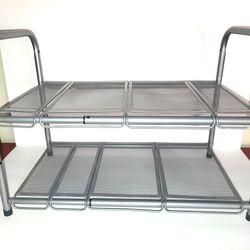 2-Tier Expandable Cabinet Shelf Organizer 