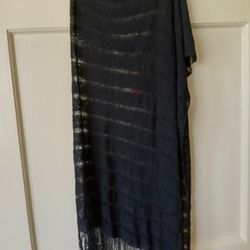 Black Hand Knitted Shawl