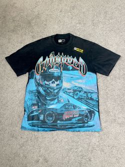 NEW Mens Godspeed Skeleton racer print Tee Washed Short sleeved T-shirt