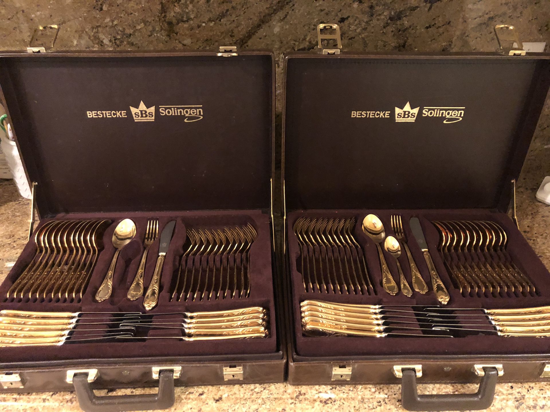 Vintage gold plated silverware set