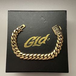 GLD Cuban Link 18K Gold Bracelet 8 Inches
