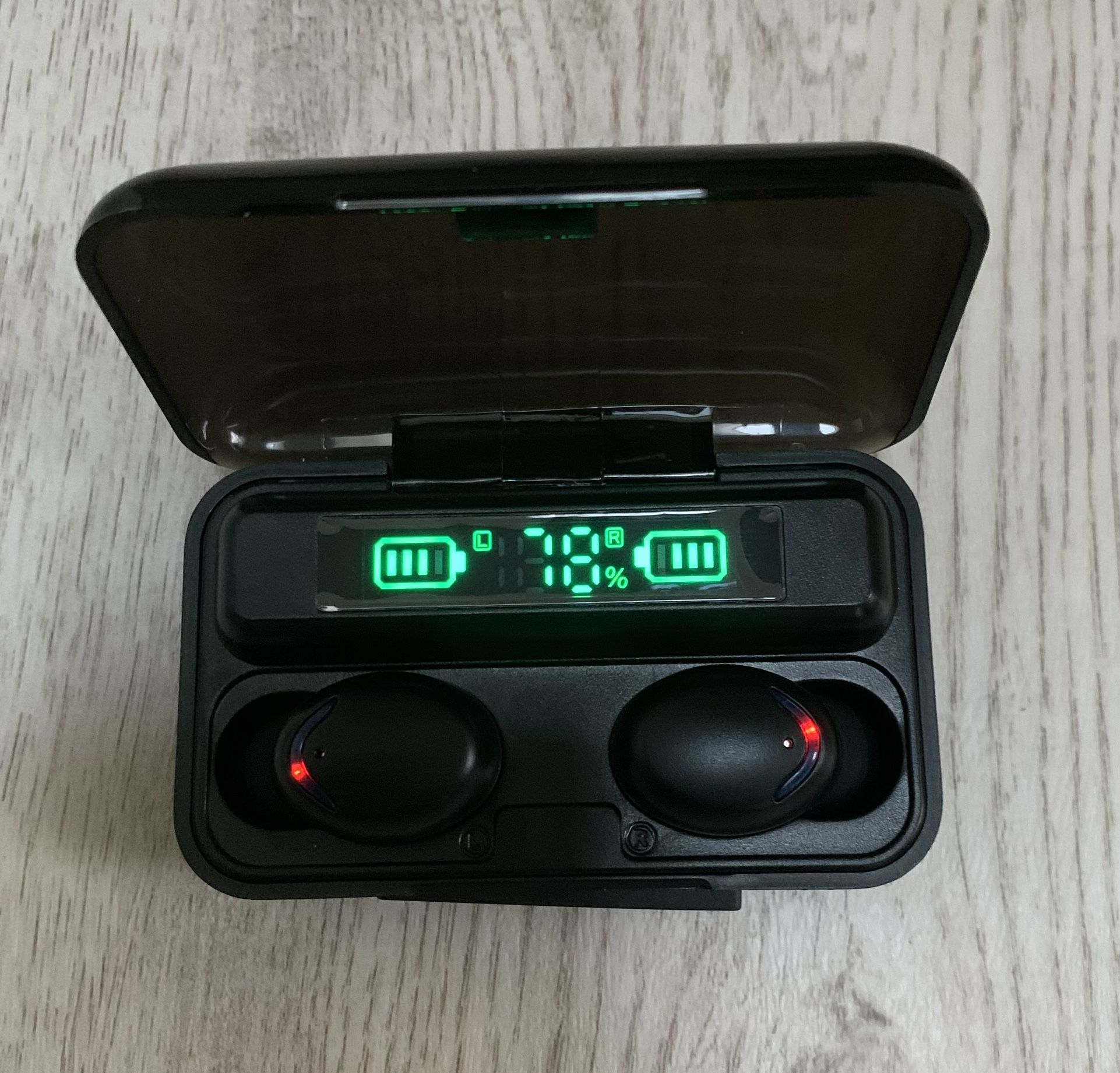 TWS Black Bluetooth 5.0 Wireless Earbuds Headphone Waterproof