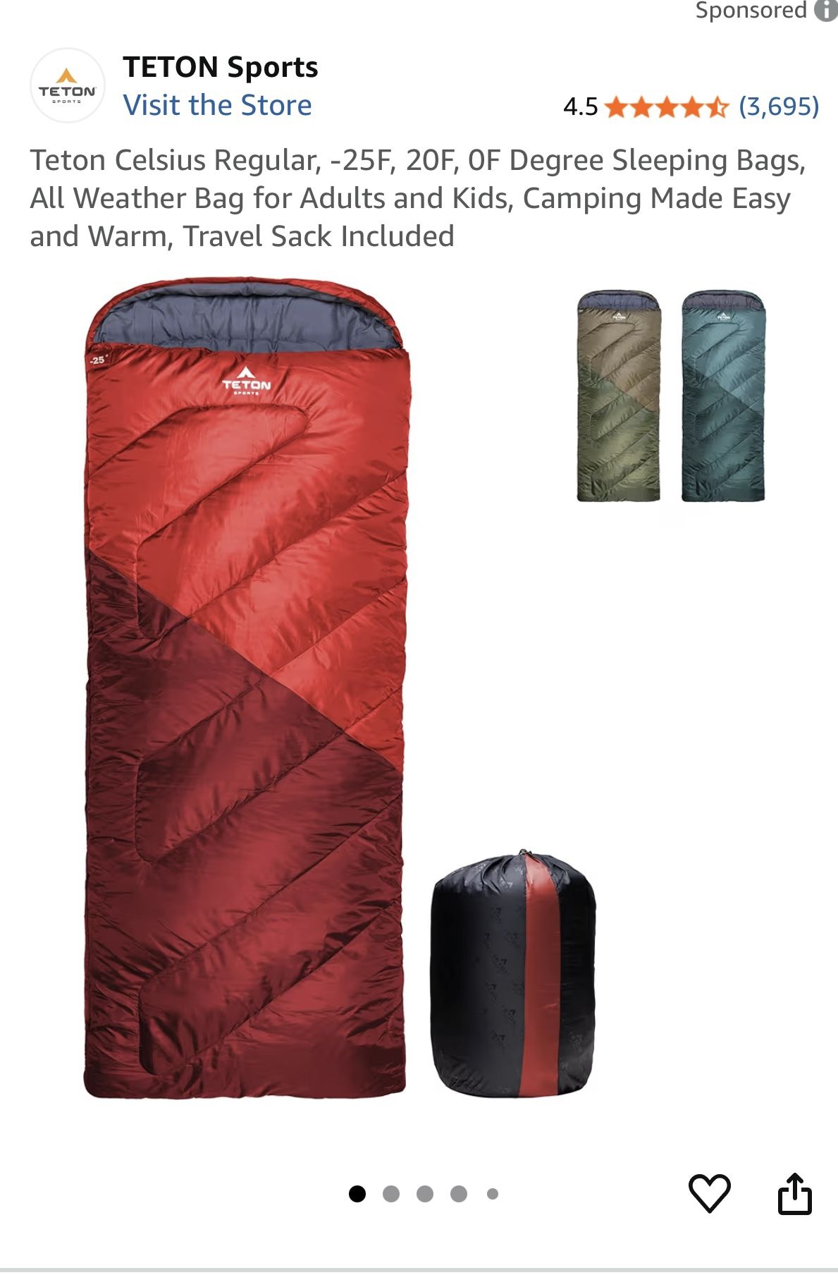 Two Teton Xl Sleeping Bags For Sale
