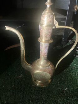Vintage brass coffee pot