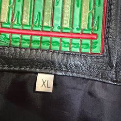 Black leather jacket  XL